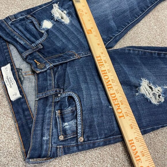 Abercrombie & Fitch womens distress skinny jeans sz 0 25x31 blue jeans denim - Picture 8 of 12